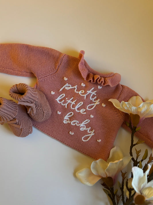 "pretty little baby" + hearts - pink frill