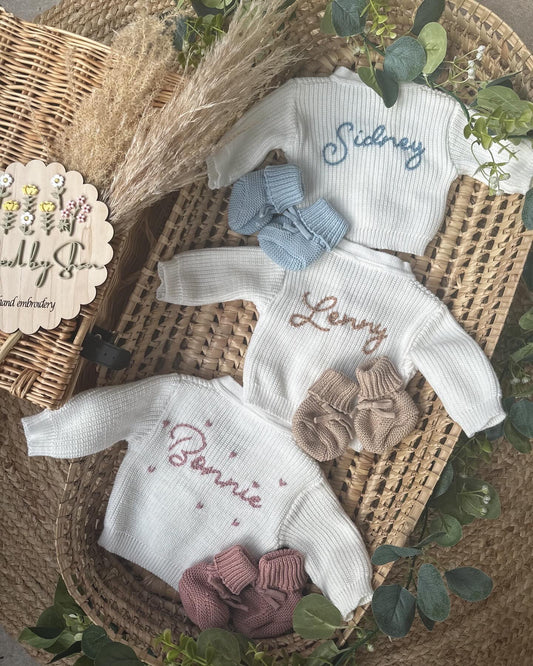 thick personalised cardigan