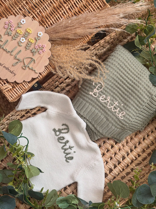 Sage cardigan and blanket bundle