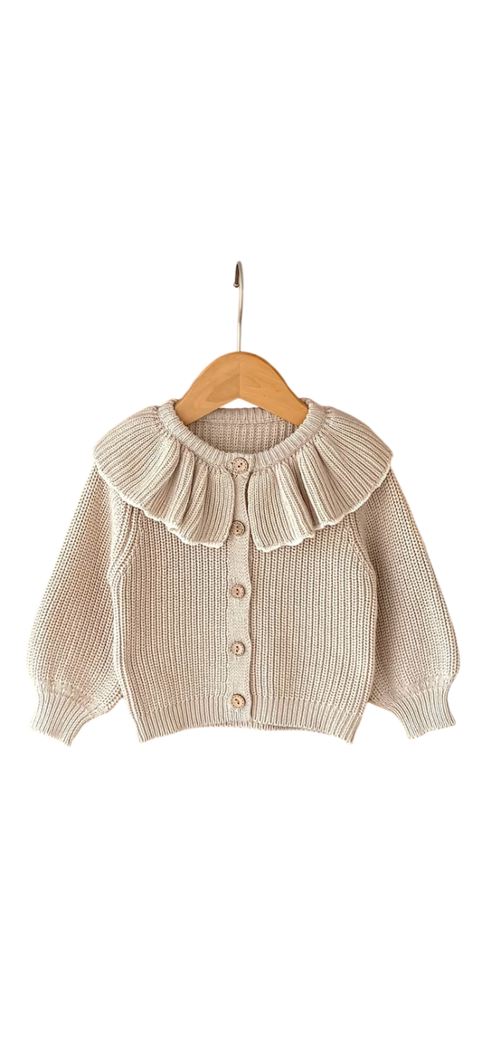 Beige frill oversized cardigan - name only
