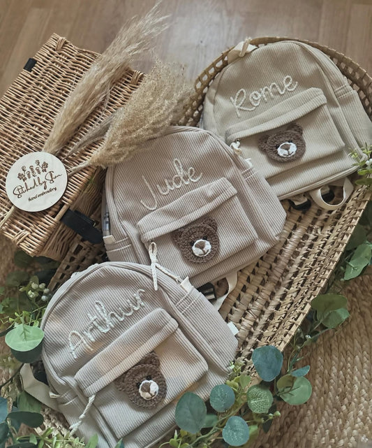 toddler personalised sand backpack - LARGE BEAR